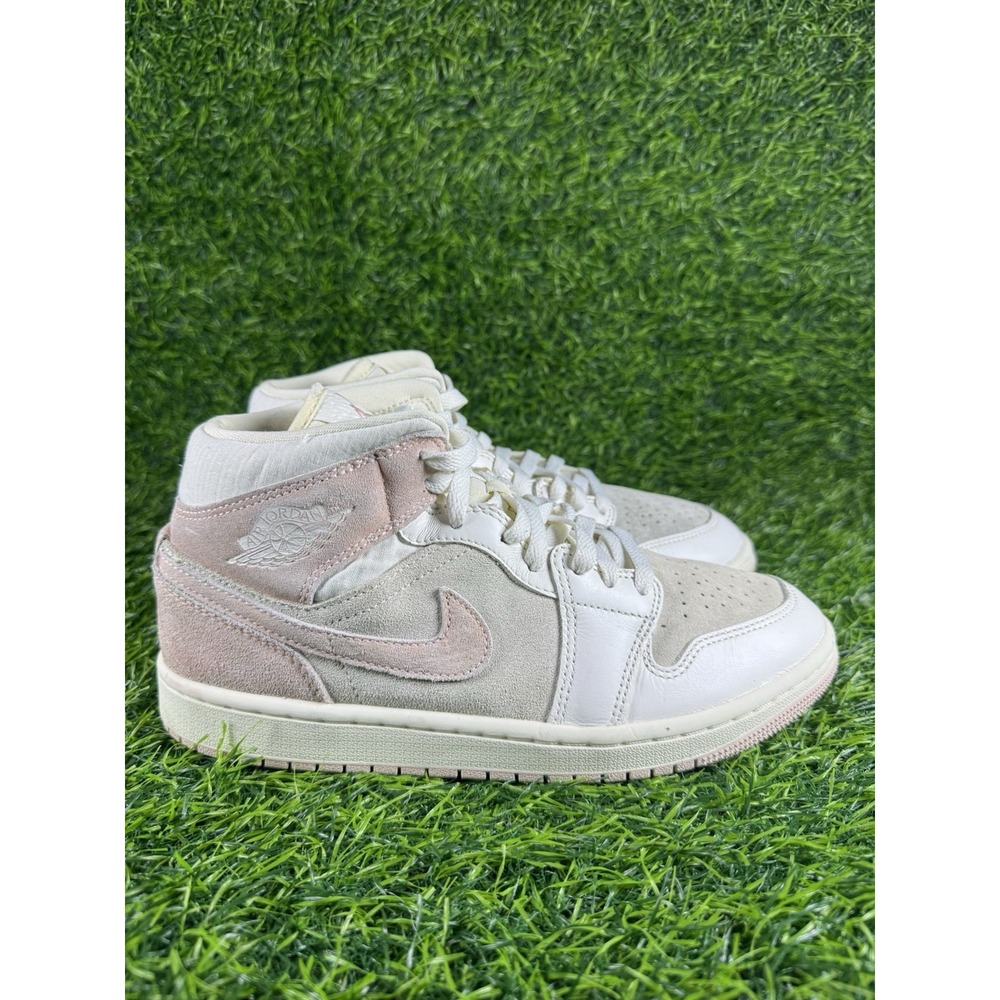 Nike Air Jordan 1 SE Mid Seersucker Ivory Pink FQ1926-161 Womens Size 9